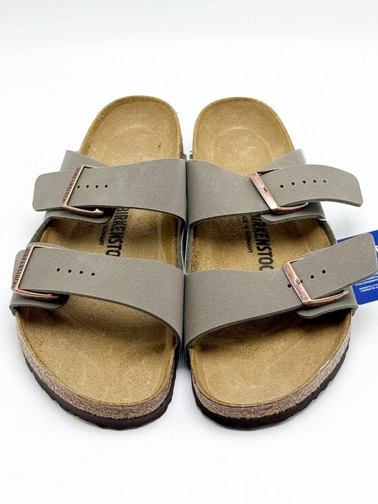 Men\'s BIRKENSTOCK Arizona Birkibuc Sandal Slides - STONE GREY 0151211 main image 8